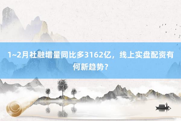 1~2月社融增量同比多3162亿，线上实盘配资有何新趋势？