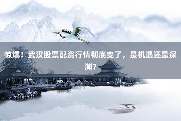 惊爆！武汉股票配资行情彻底变了，是机遇还是深渊？