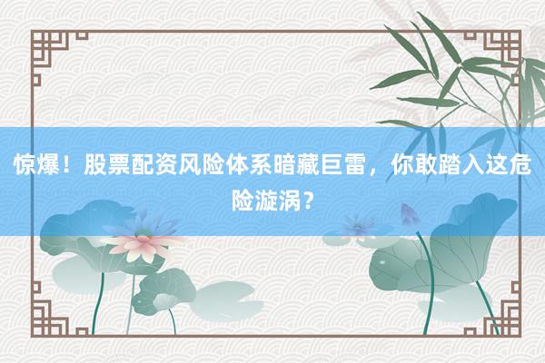 惊爆！股票配资风险体系暗藏巨雷，你敢踏入这危险漩涡？