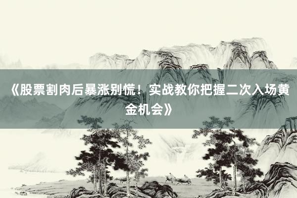 《股票割肉后暴涨别慌！实战教你把握二次入场黄金机会》