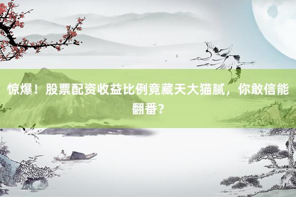 惊爆！股票配资收益比例竟藏天大猫腻，你敢信能翻番？
