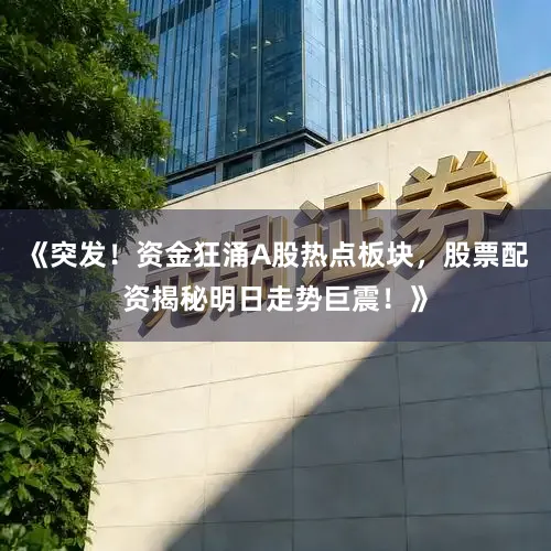 《突发！资金狂涌A股热点板块，股票配资揭秘明日走势巨震！》