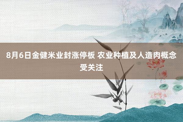 8月6日金健米业封涨停板 农业种植及人造肉概念受关注