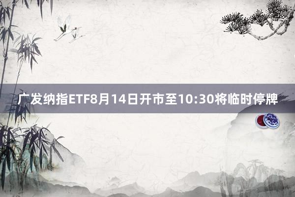 广发纳指ETF8月14日开市至10:30将临时停牌