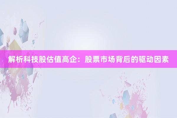 解析科技股估值高企：股票市场背后的驱动因素