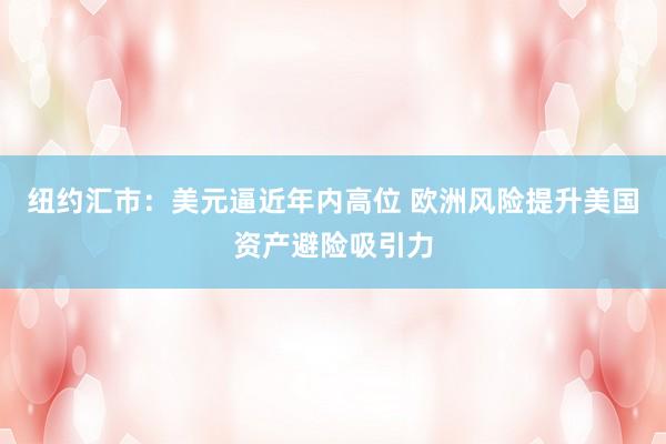纽约汇市：美元逼近年内高位 欧洲风险提升美国资产避险吸引力
